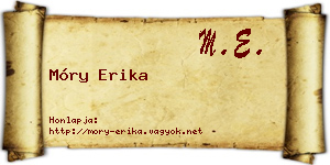 Móry Erika névjegykártya